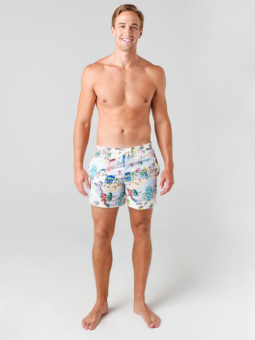 Bather Men's Multi Cityscape Swim Trunk