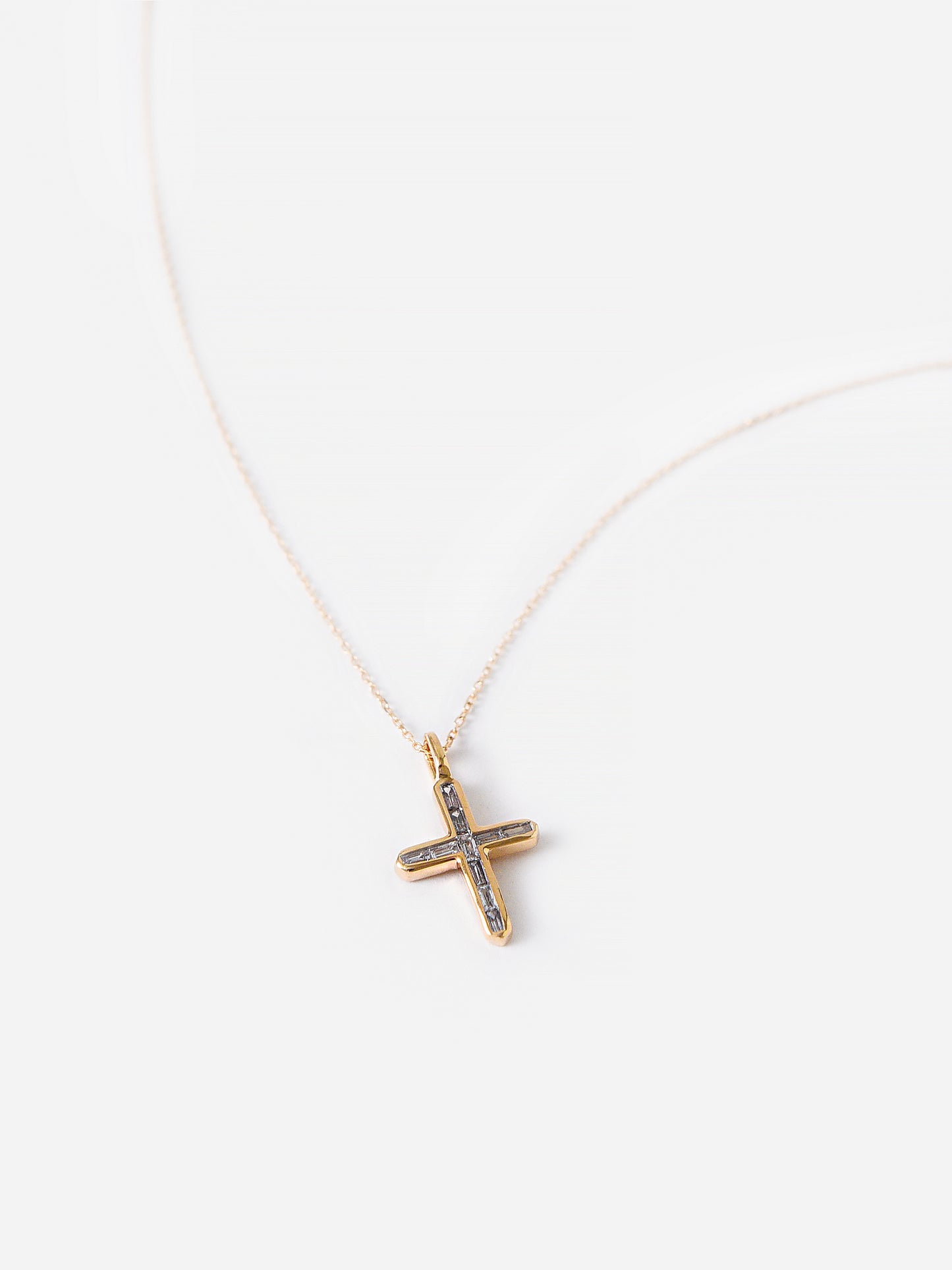 Adina Reyter Women's Baguette Cross Necklace - Saint Bernard