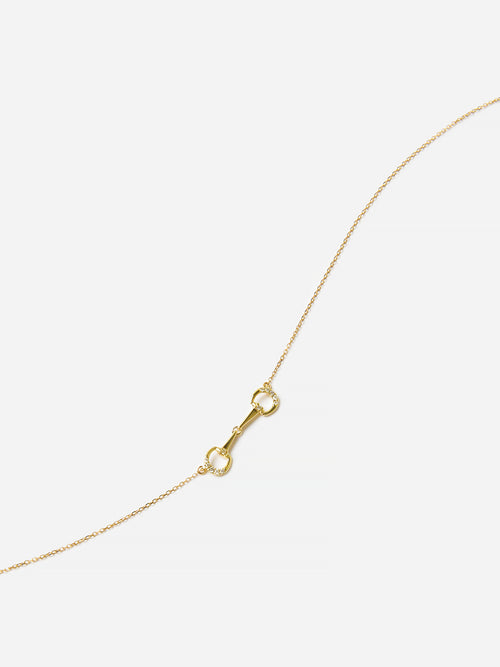 Adina Reyter Women's Tiny Pavé Horsebit Link Necklace