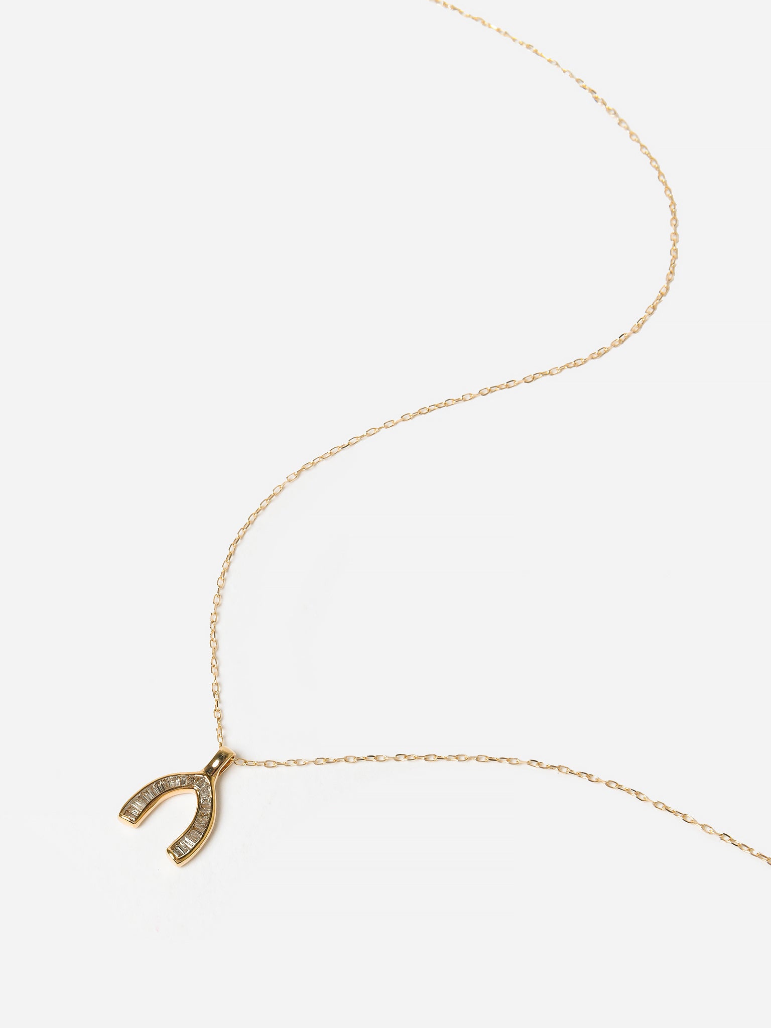 Adina Reyter Women's Baguette Wishbone Necklace - Saint Bernard