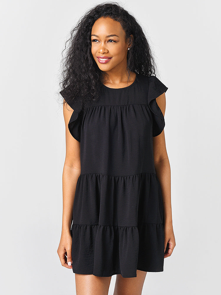 Newbury Kustom Women's Round Neck Short Sleeve Dress With Pleat - Saint Bernard