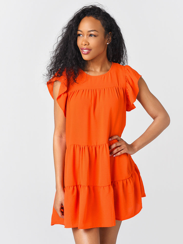 Newbury Kustom Women's Round Neck Short Sleeve Dress With Pleat - Saint Bernard