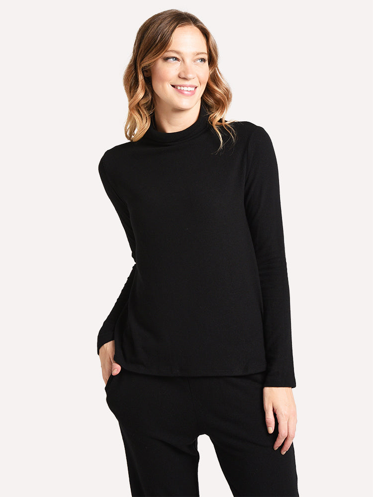 Velvet Women's Noelle Cozy Jersey Mock Neck Top - Saint Bernard