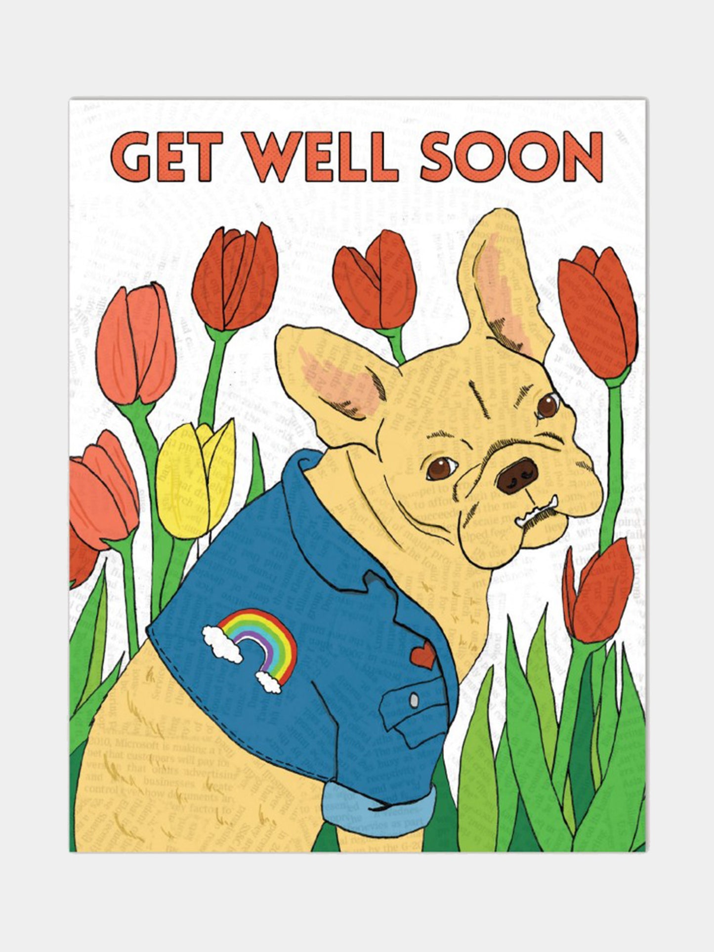 The Found Get Well Dog With Tulips Greeting Card