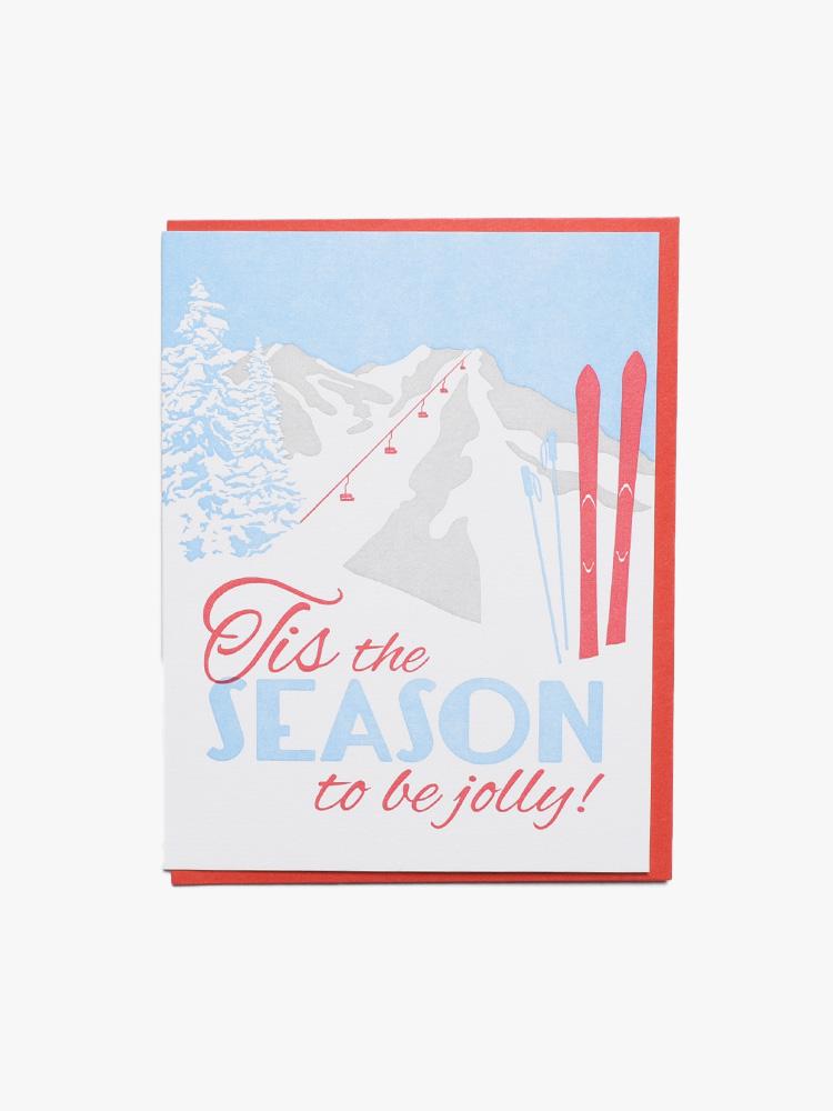Noteworthy Tis Skis Greeting Card - Saint Bernard