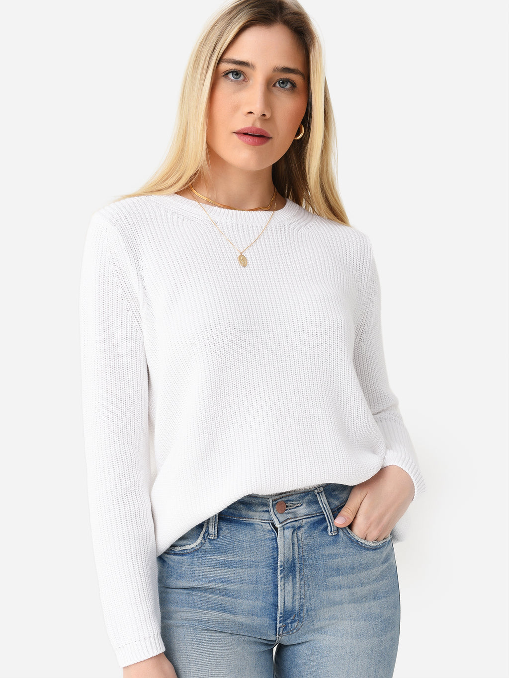 525 America Women's Emma Shaker Stitch Sweater - Saint Bernard