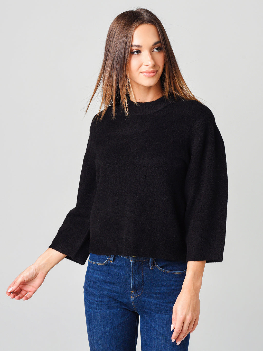 525 Women's Cropped Volume Sleeve Sweater - Saint Bernard