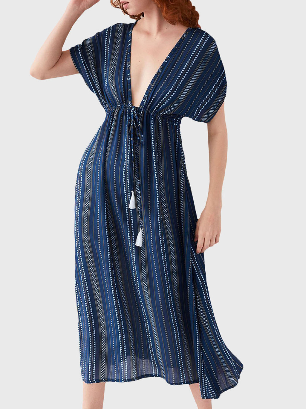 Cool Change Women's Olivia Caftan Horizon Stripe - Saint Bernard