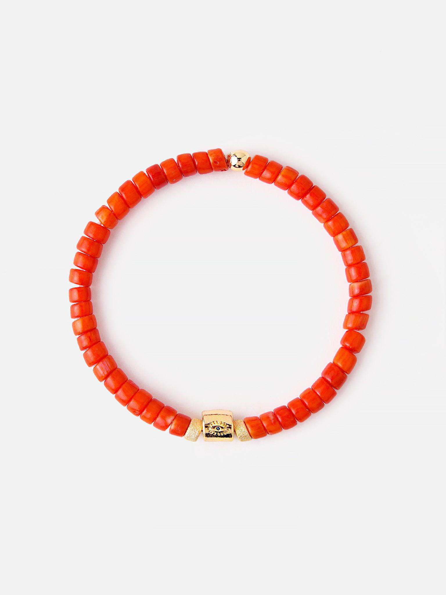 Alexa Leigh Women's Orange Heishi Bracelet - Saint Bernard