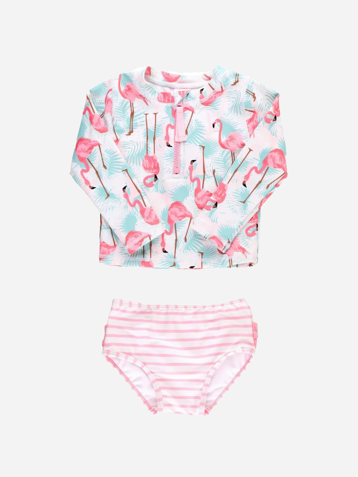 Rufflebutts Girls' Long Sleeve Rash Guard Set - Saint Bernard