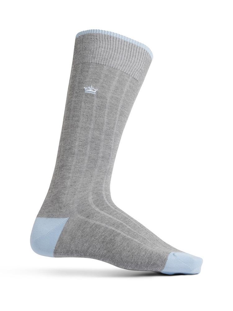Peter Millar Crown Men's Crown Ribbed Solid Dress Sock - Saint Bernard
