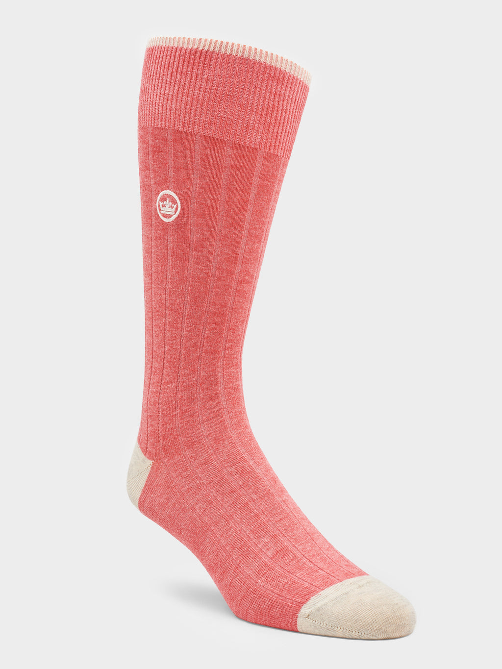 Peter Millar Crown Men's Crown Ribbed Solid Dress Sock - Saint Bernard