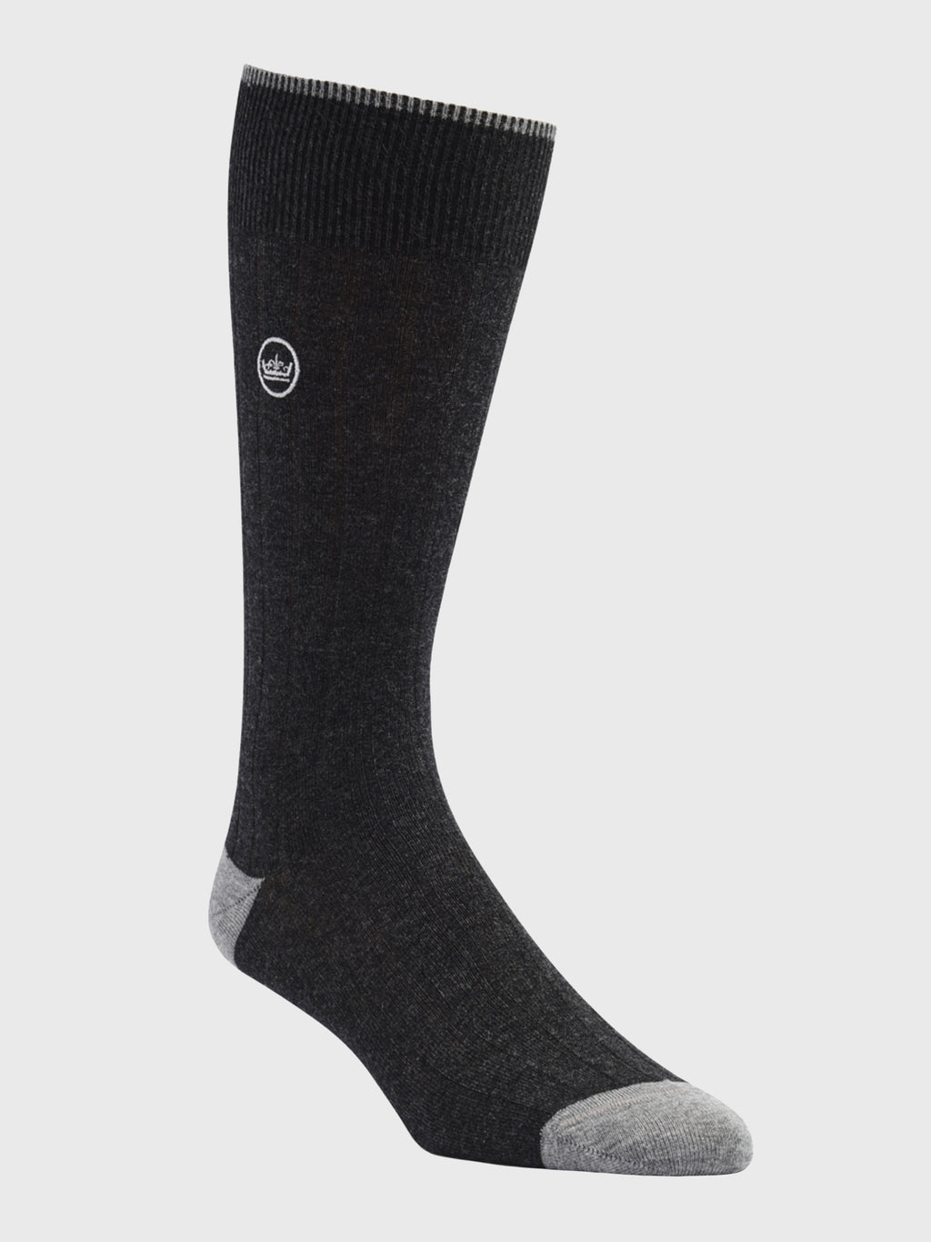Peter Millar Crown Men's Crown Ribbed Solid Dress Sock - Saint Bernard