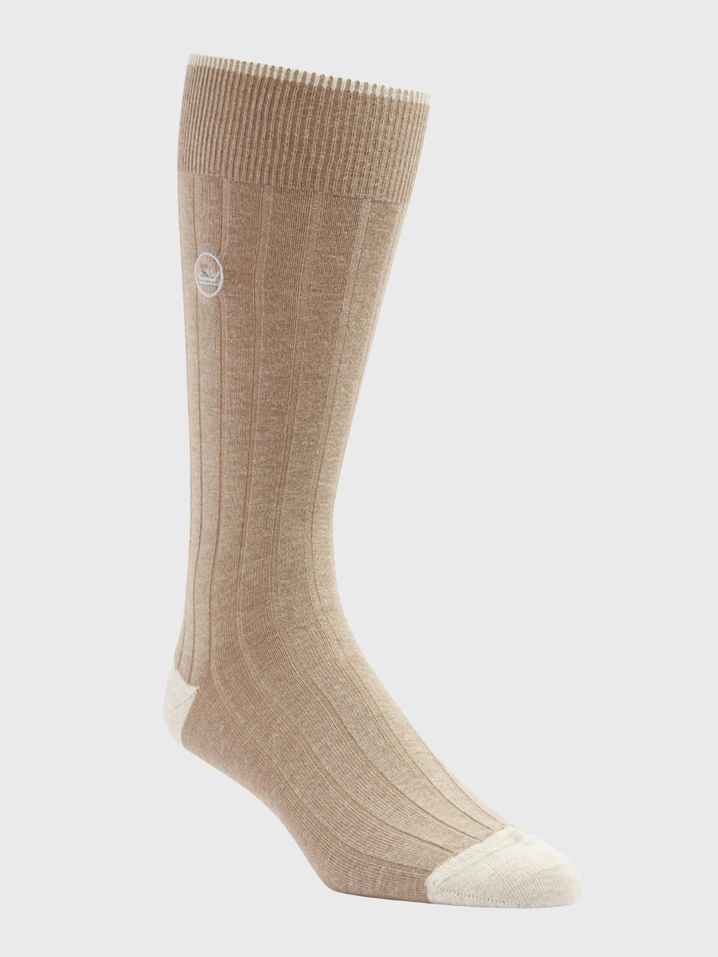 Peter Millar Crown Men's Crown Ribbed Solid Dress Sock - Saint Bernard