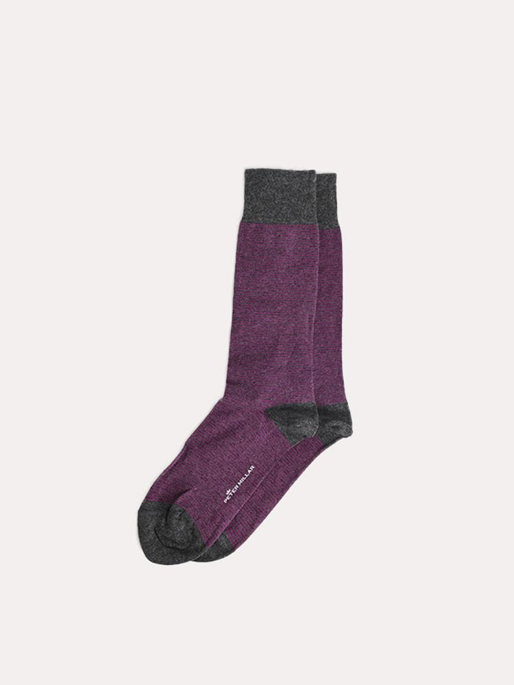 Peter Millar Men's Crown Needle Stripe Sock - Saint Bernard