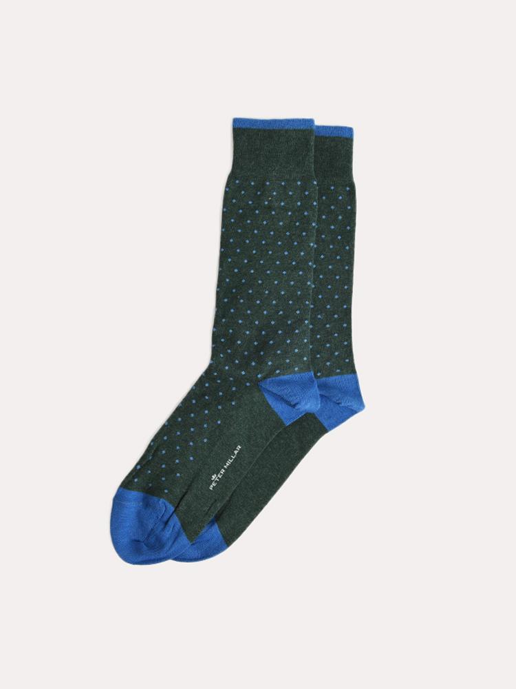 Peter Millar Men's Small Polka Dot Sock - Saint Bernard