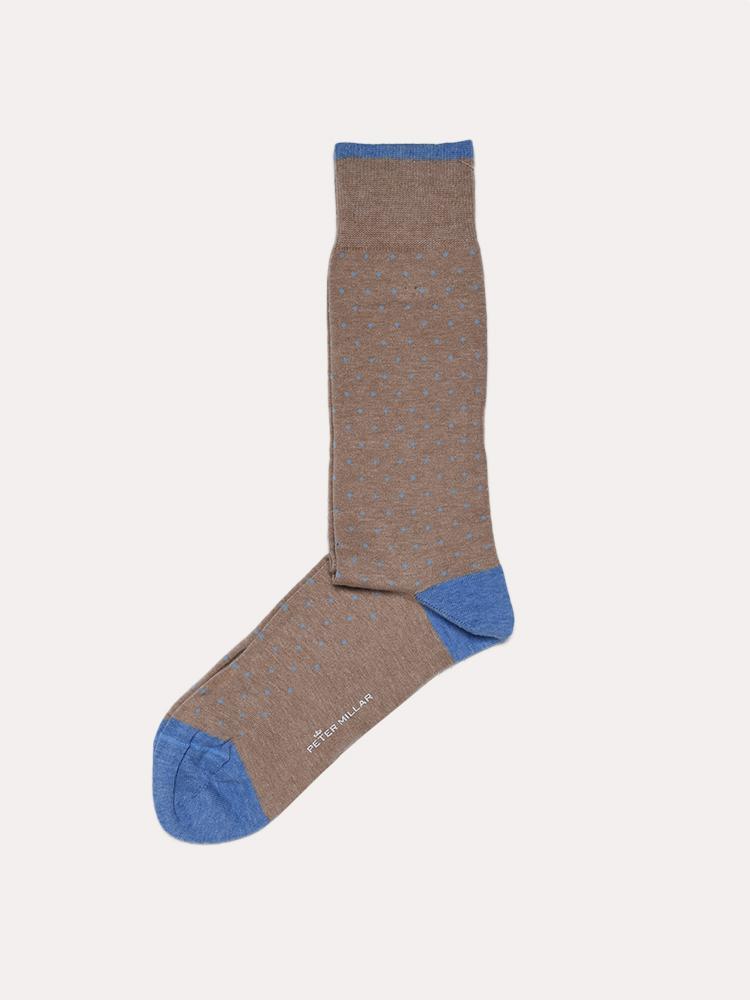 Peter Millar Men's Small Polka Dot Sock - Saint Bernard