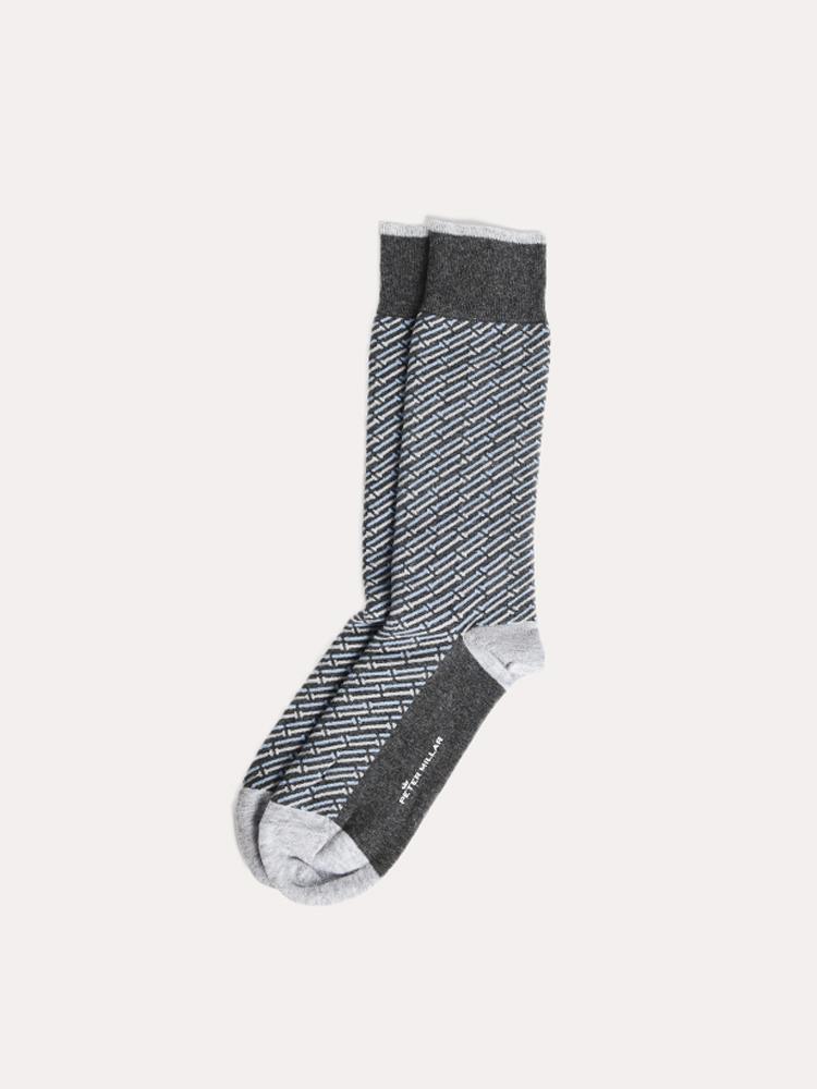 Peter Millar Men's Tee Stripe Sock - Saint Bernard