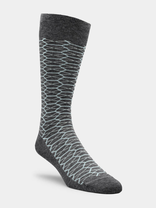 Peter Millar Crown Men's Chainlink Argyle Crew Sock