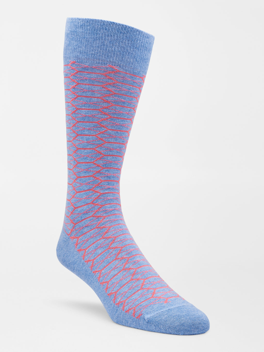 Peter Millar Crown Men's Chainlink Argyle Crew Sock - Saint Bernard