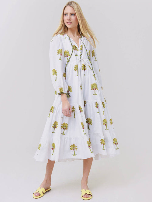 Charina Sarte Women's Palma Long Sleeve Midi Dress