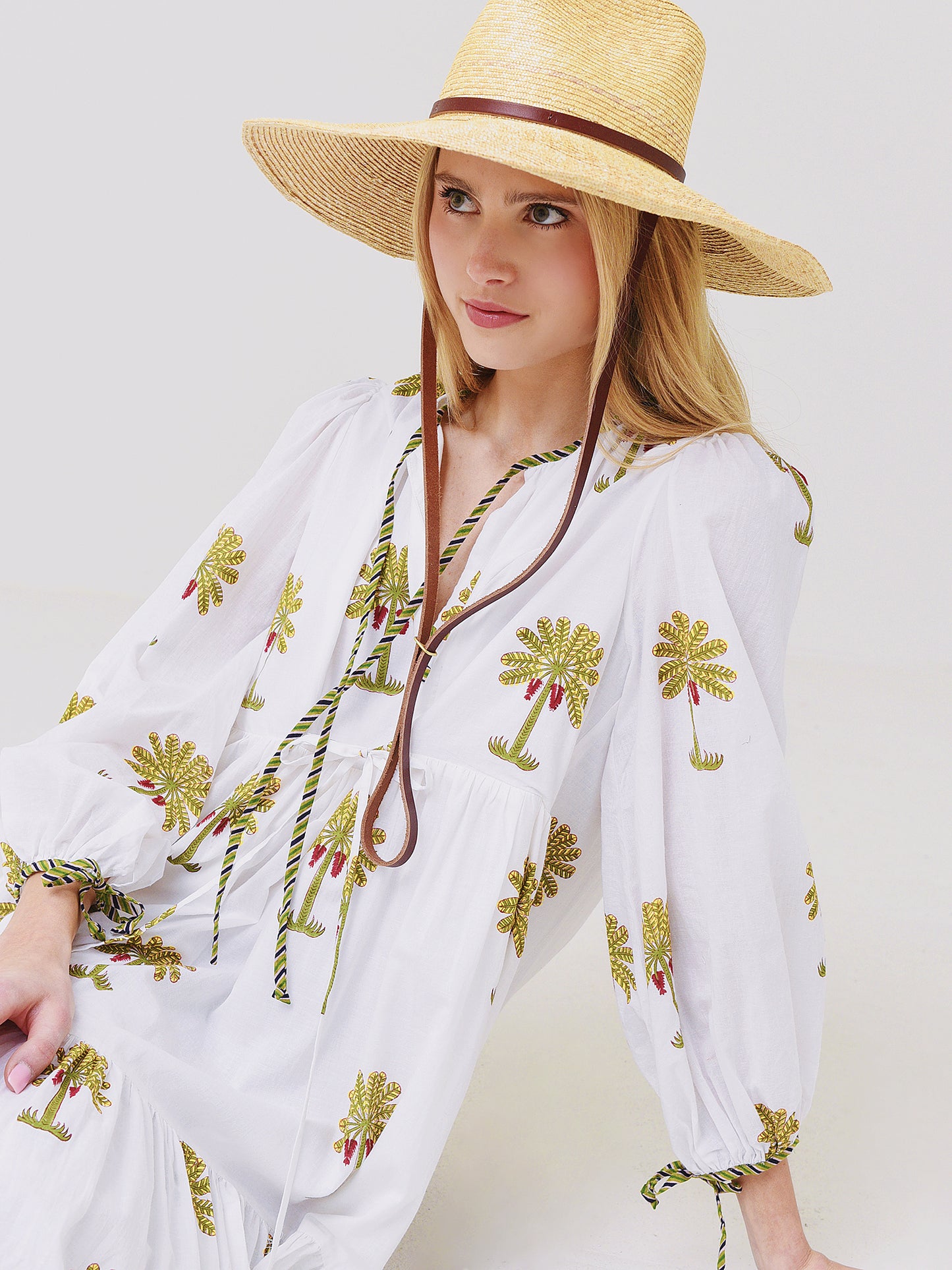 Charina Sarte Women's Palma Long Sleeve Midi Dress - Saint Bernard