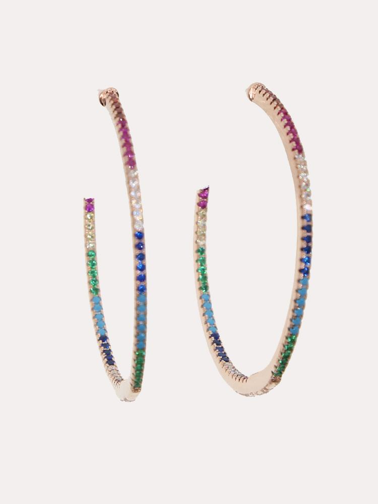 Accessory Concierge Rainbow Pave Hoop Earring - Saint Bernard
