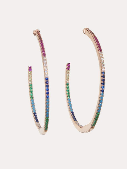 Accessory Concierge Rainbow Pave Hoop Earring
