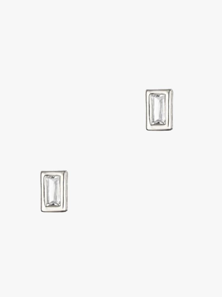 Tai Baguette Glass Stud Earring - Saint Bernard
