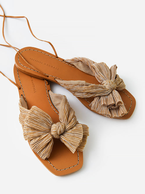 Loeffler Randall Women's Peony Pleated Bow Wrap Sandal