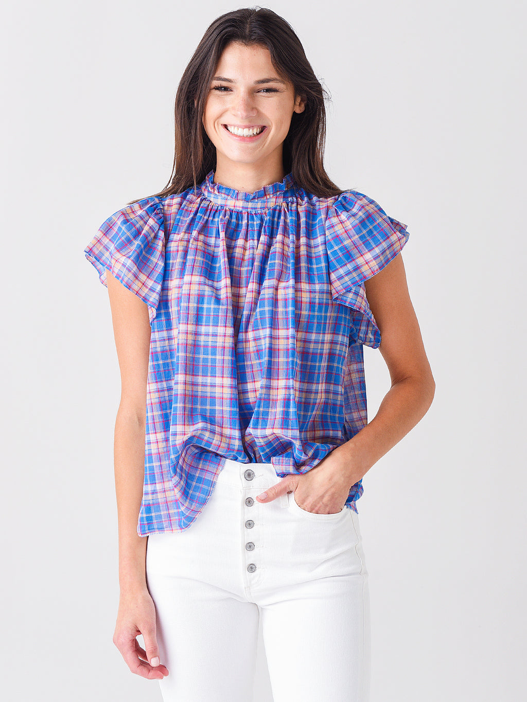Trovata Women's Carla Highneck Shirt - Saint Bernard