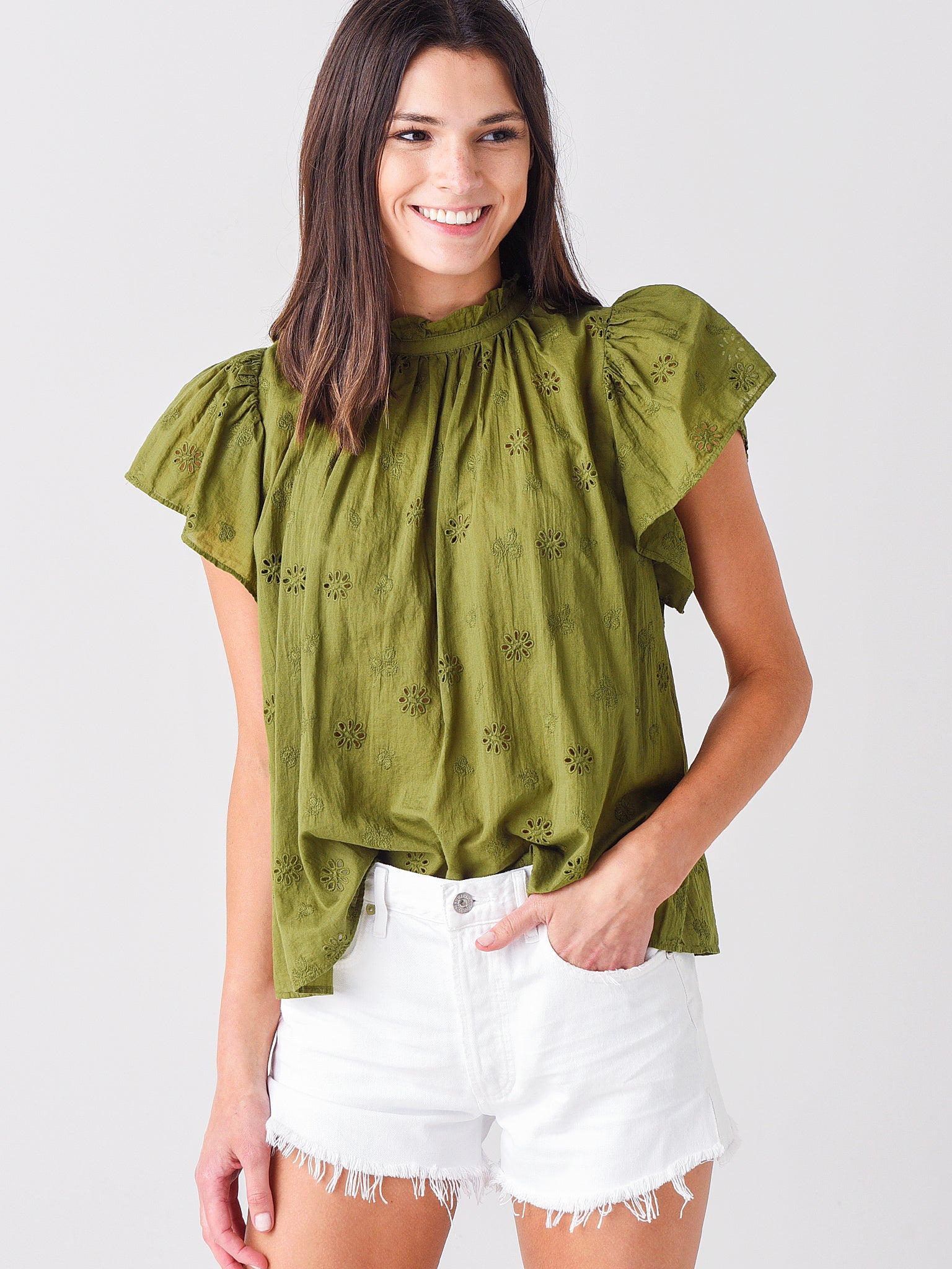 Trovata Women's Carla Highneck Shirt - Saint Bernard