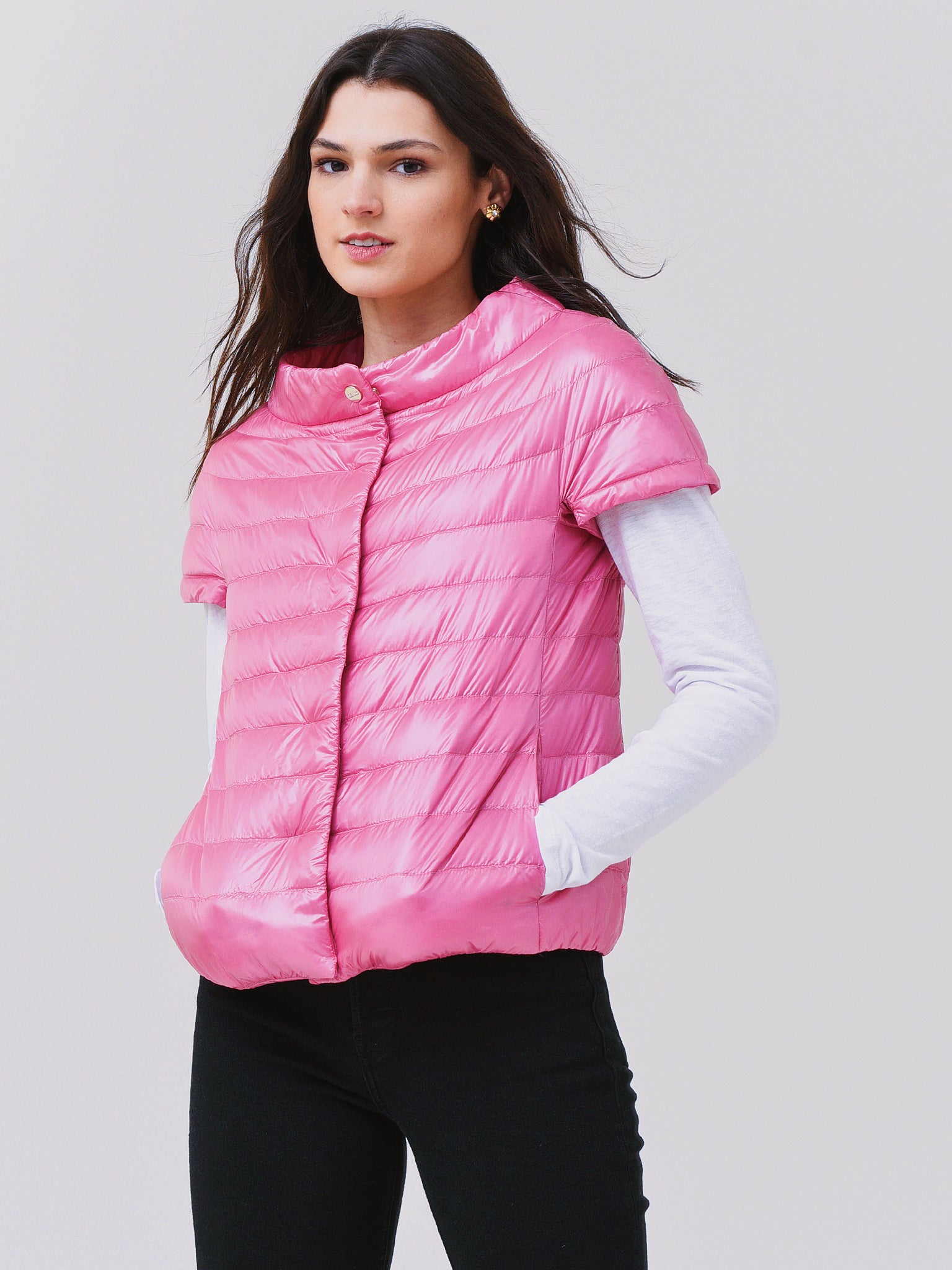 Herno Women's Woven Short Sleeve Jacket - Saint Bernard