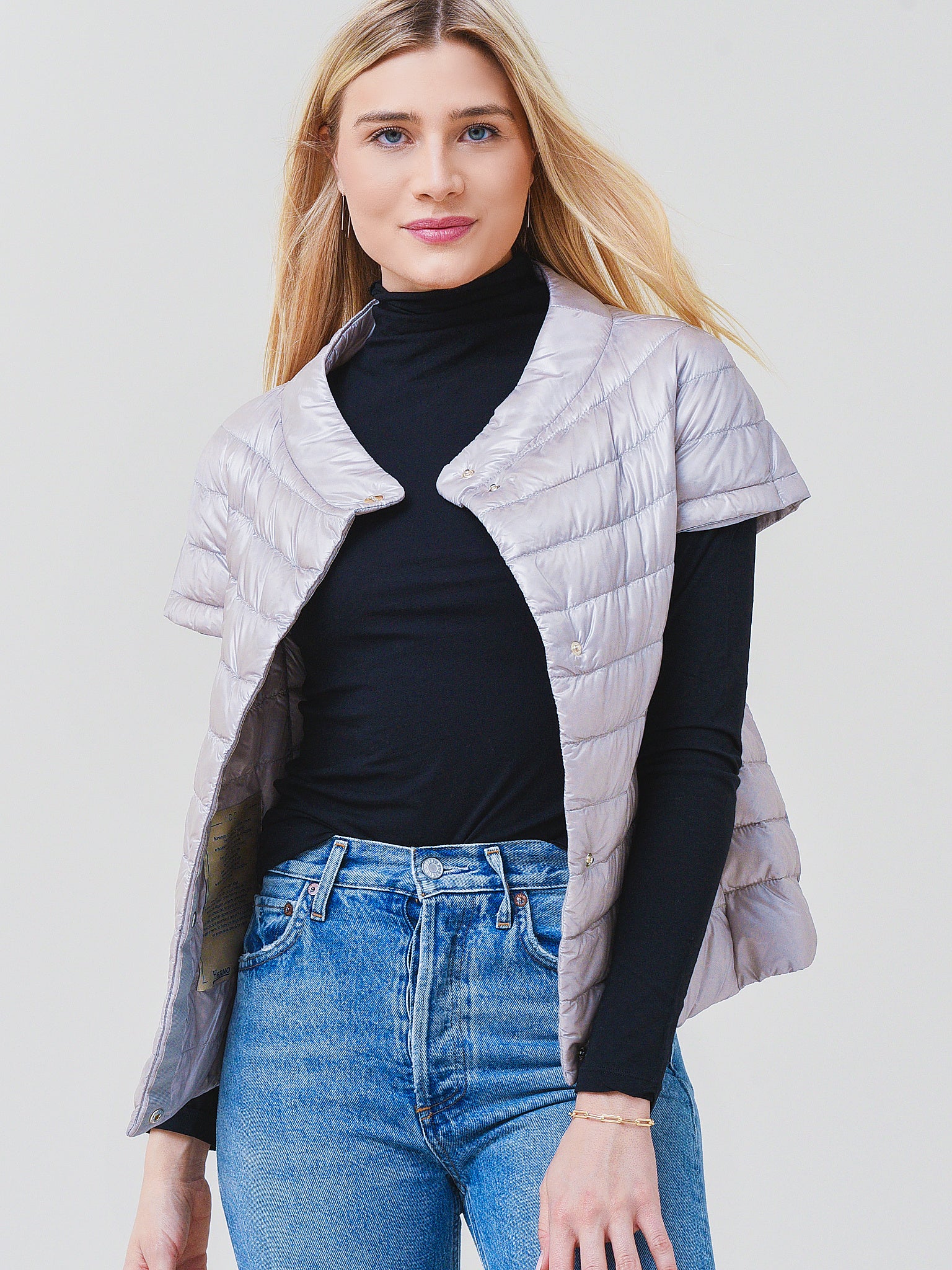 Herno Women's Woven Short Sleeve Jacket - Saint Bernard