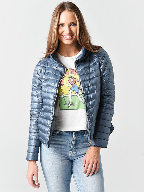 Herno Women's Nylon Front Long Sleeve Jacket with Taffeta Back