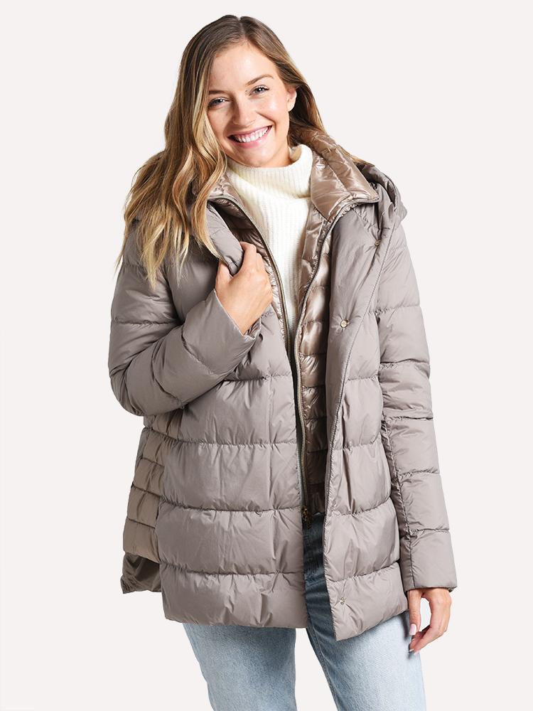 Herno Women's Woven Half Coat Saint Bernard
