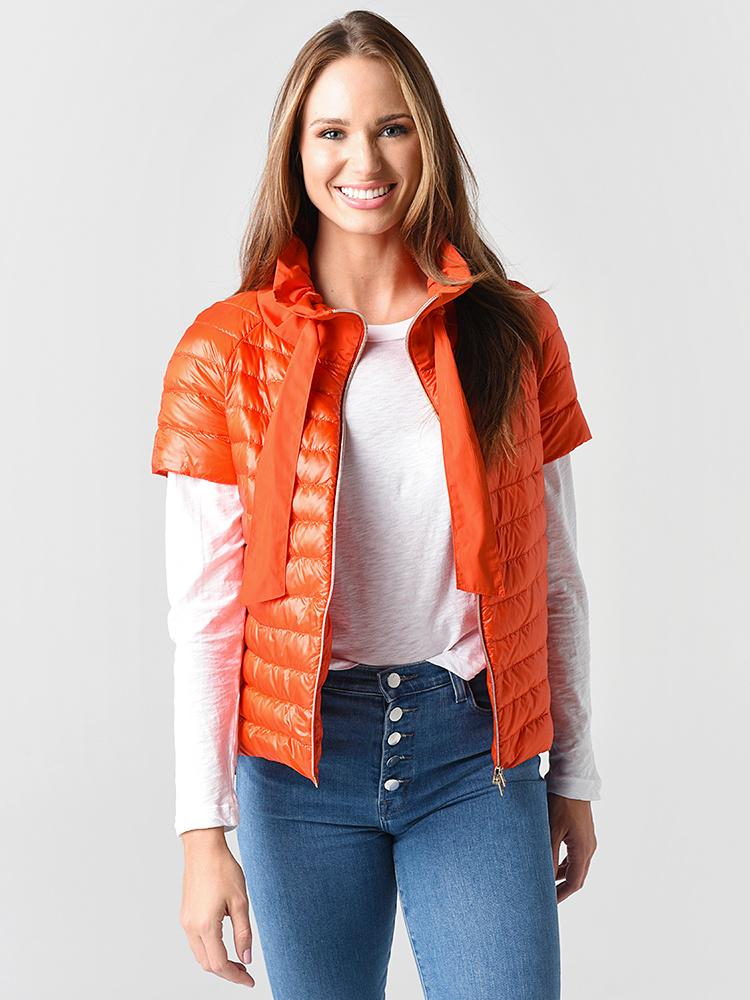 Herno Women's Nylon Front Cap Sleeve With Taffeta Back Jacket - Saint Bernard