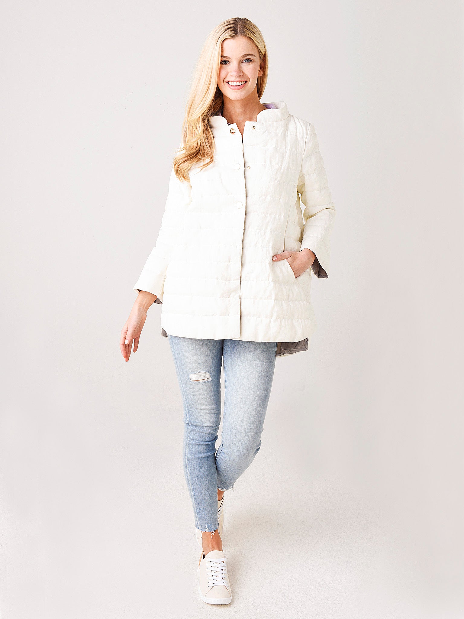 Herno Women's Woven Half Coat Saint Bernard