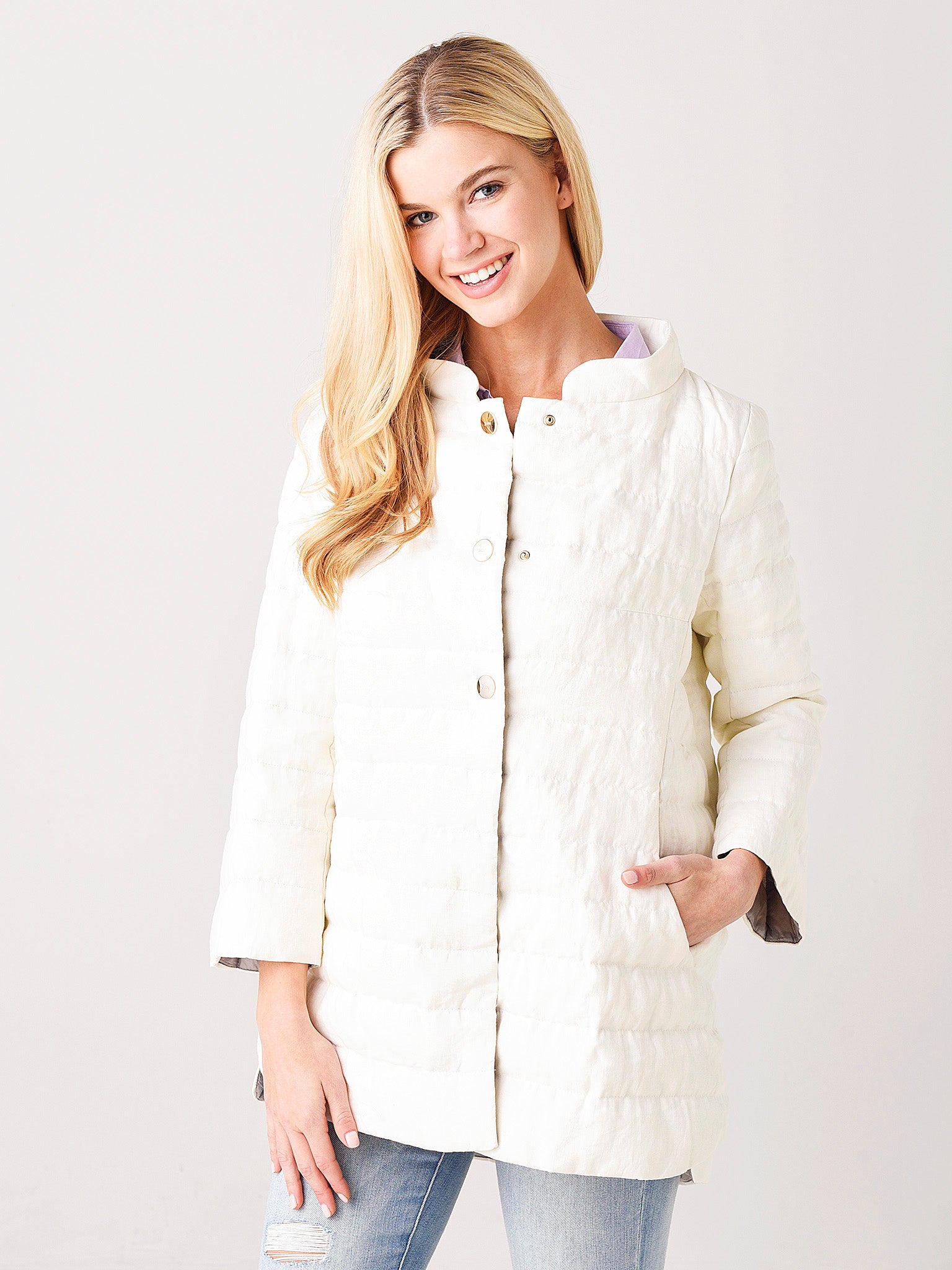 Herno Women's Woven Half Coat - Saint Bernard