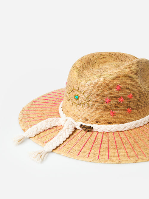 Corazon Playero Women's Pink Evil Eye Hat