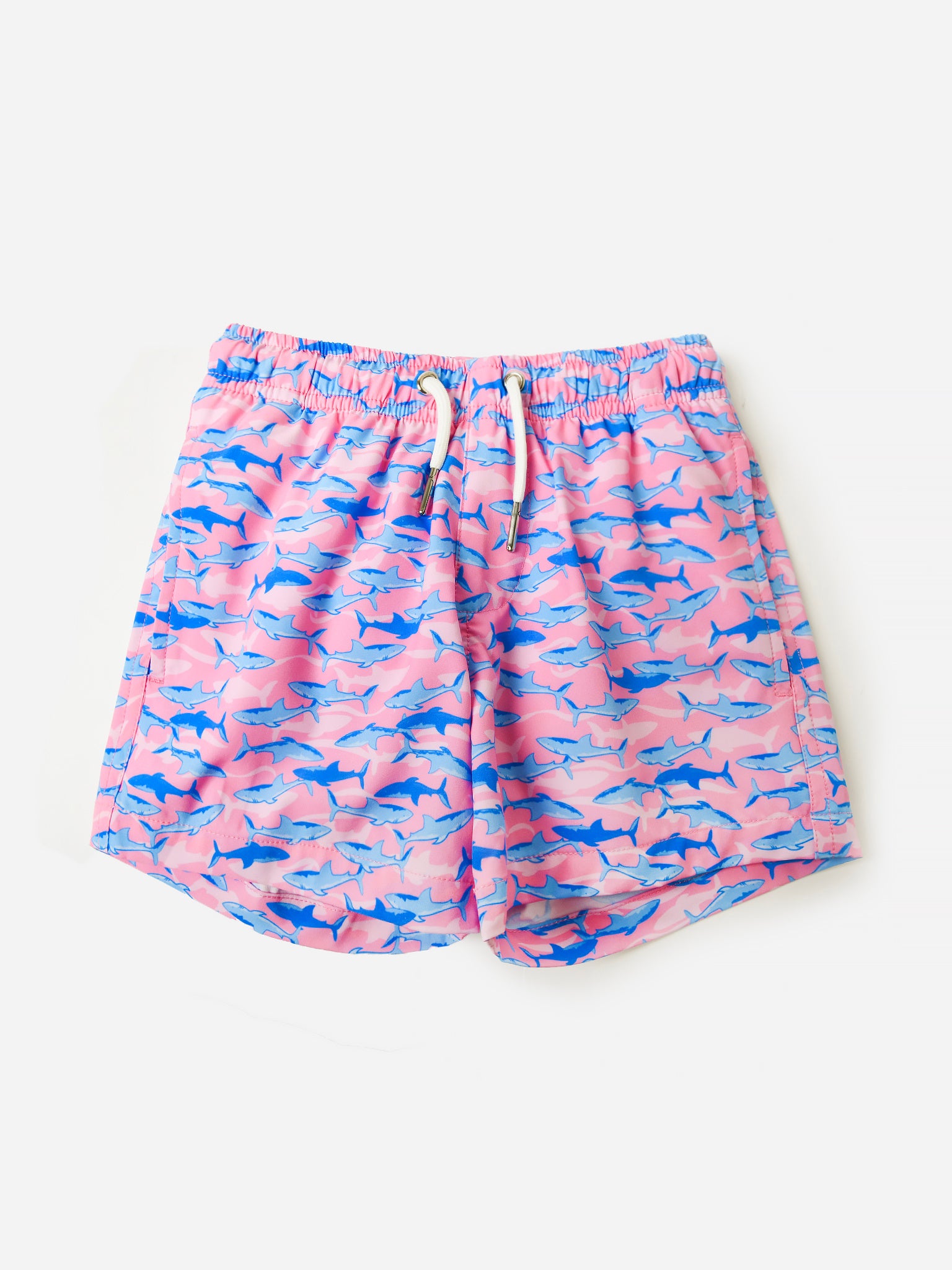 Bermies Boys' Pink Shark Swim Trunk - Saint Bernard