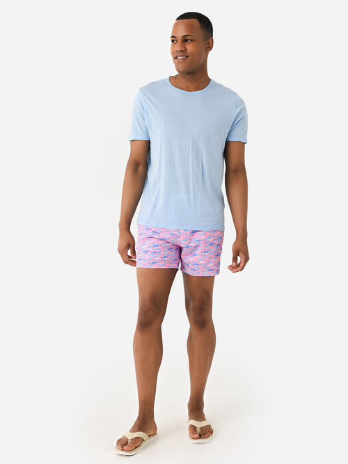 Bermies Men's Pink Shark Swim Trunk