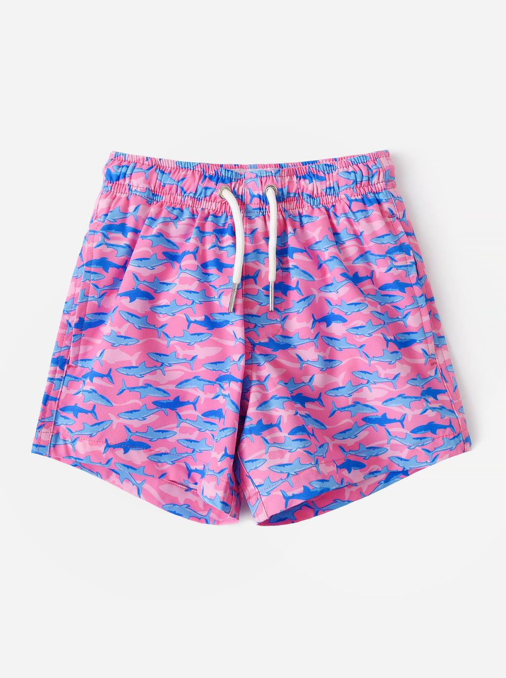 Bermies Boys' Pink Shark Swim Trunk - Saint Bernard