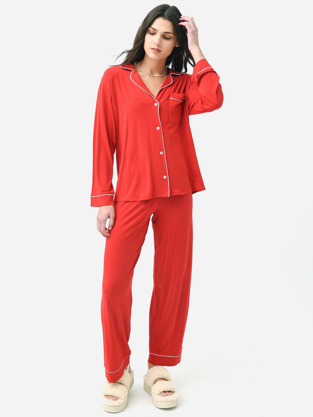 Eberjey Women's Gisele Long Pajama Set - Saint Bernard