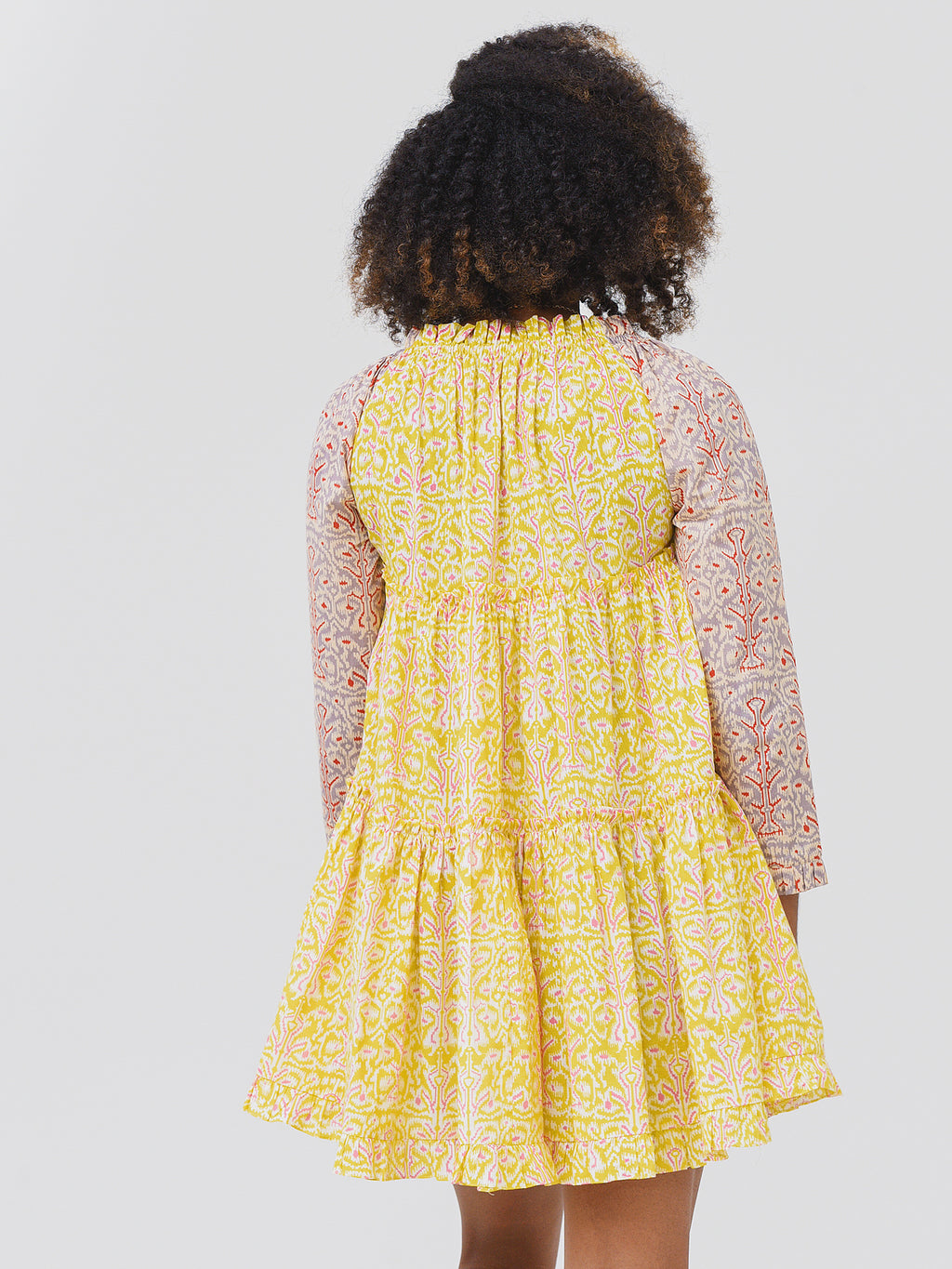 POPPY MINI DRESSxYELLOWVINEPRINT-alt3