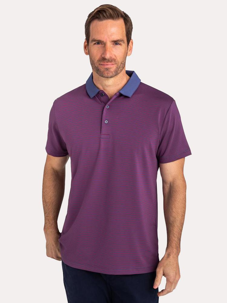 Mizzen+Main Phil Mickelson Red Blue Stripe Golf Polo - Saint Bernard