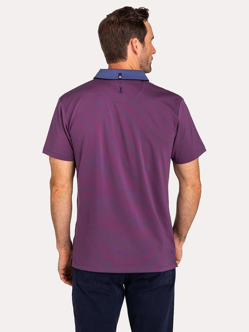 Mizzen+Main Phil Mickelson Red Blue Stripe Golf Polo