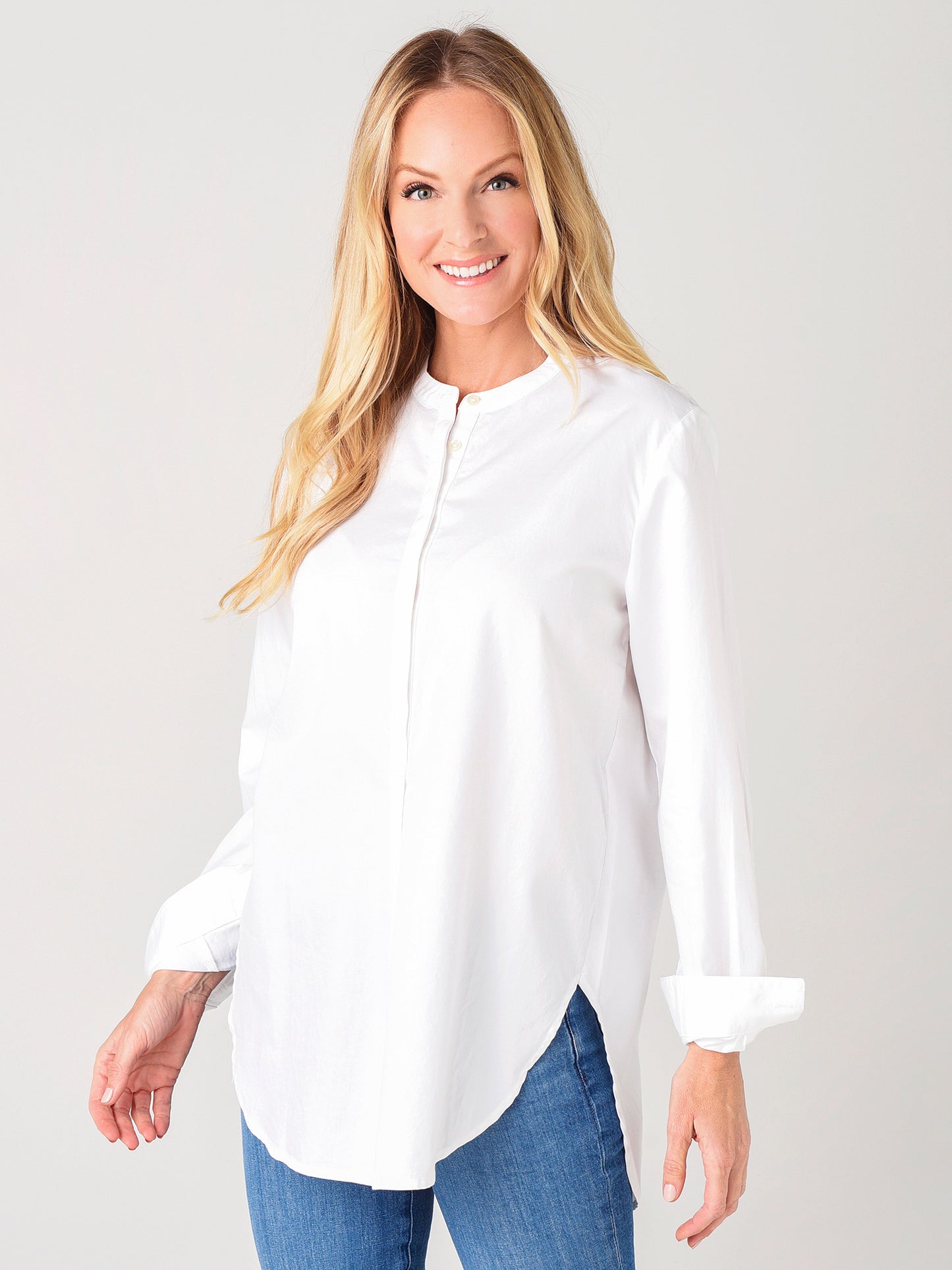 Trovata Women's Tori Classic Henley Tunic - Saint Bernard