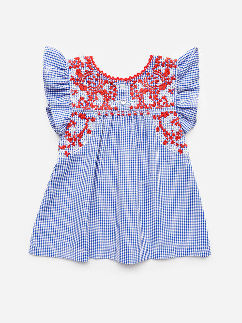 Six Honeybees Girls' Flutter Sleeve Puebla Top