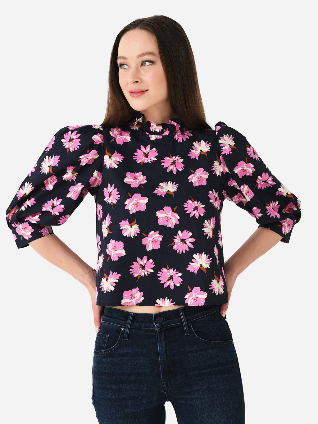 Sur La Vague Women's Puff Sleeve Top - Saint Bernard